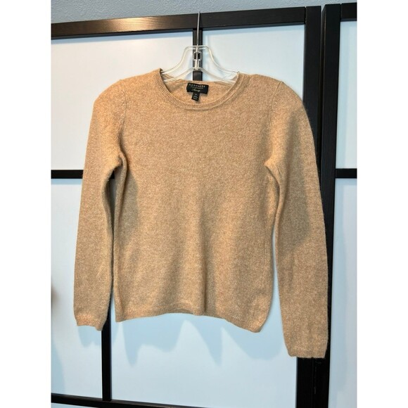 Charter Club Luxury Women's Cashmere Crew Neck Pullover Brown Sweater Sz small - Picture 1 of 7